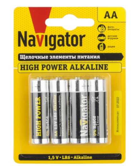 Элемент питания Navigator  NBT-NE-LR06-BP4 94 753 (кратно 4)